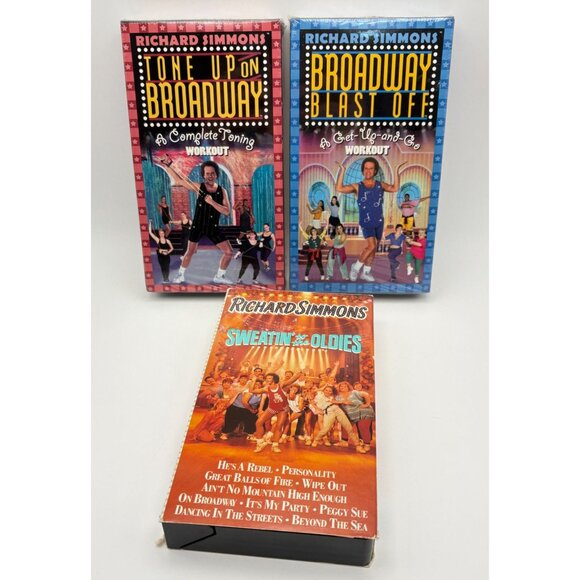 Richard Simmons Home Exercise VHS Lot of 3 Sweatin to the Oldies Broadway - Picture 10 of 10